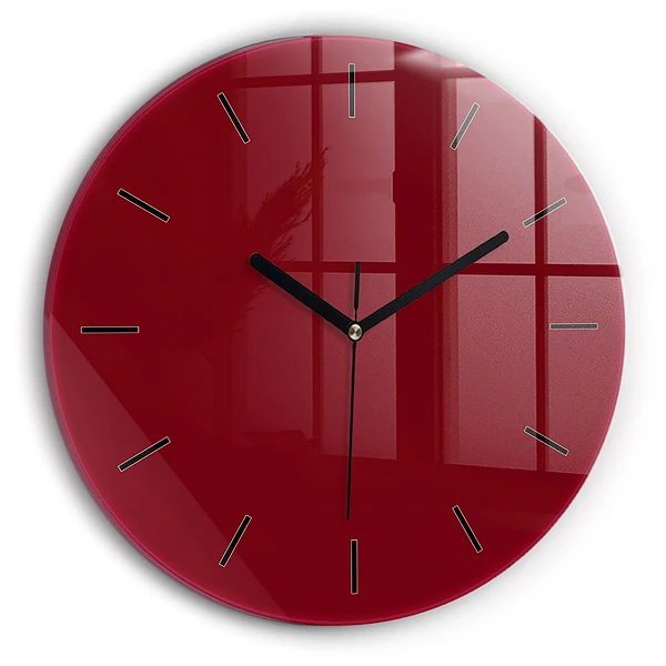 Wanduhr rund mit motiv Burgunderrot