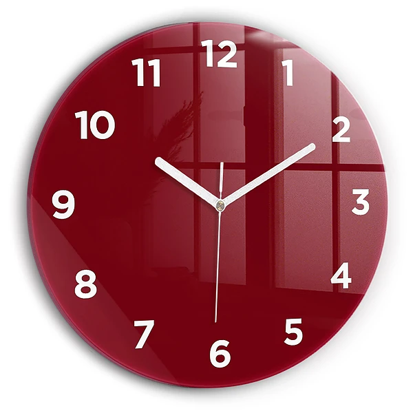 Wanduhr rund mit motiv Burgunderrot