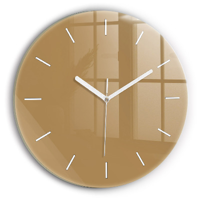 Wanduhr glas rund Die Farbe Dunkelbeige