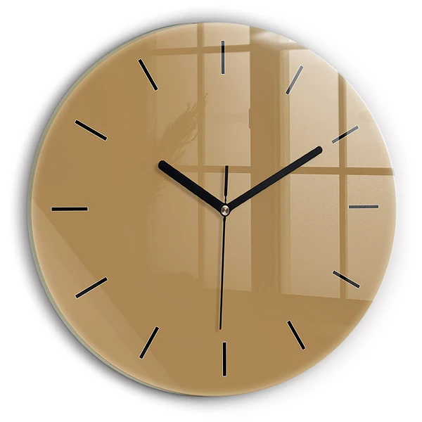 Wanduhr glas rund Die Farbe Dunkelbeige