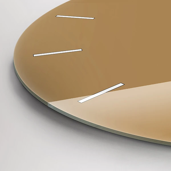 Wanduhr glas rund Die Farbe Dunkelbeige