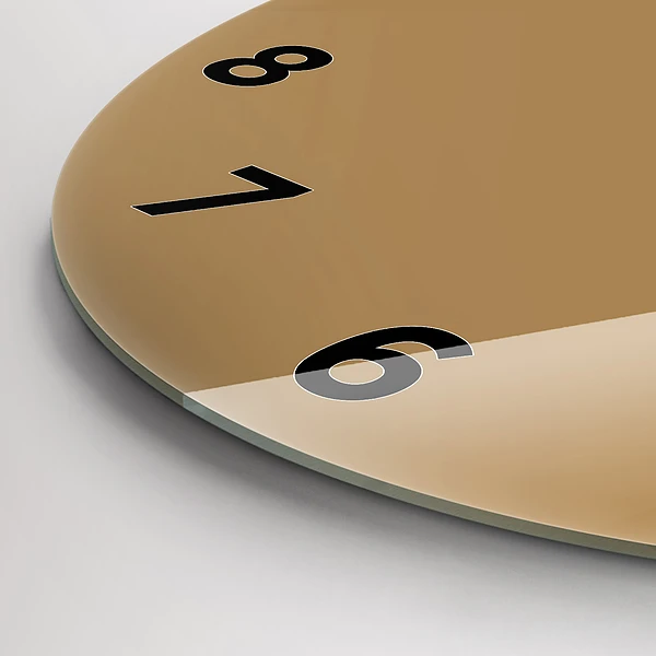 Wanduhr glas rund Die Farbe Dunkelbeige