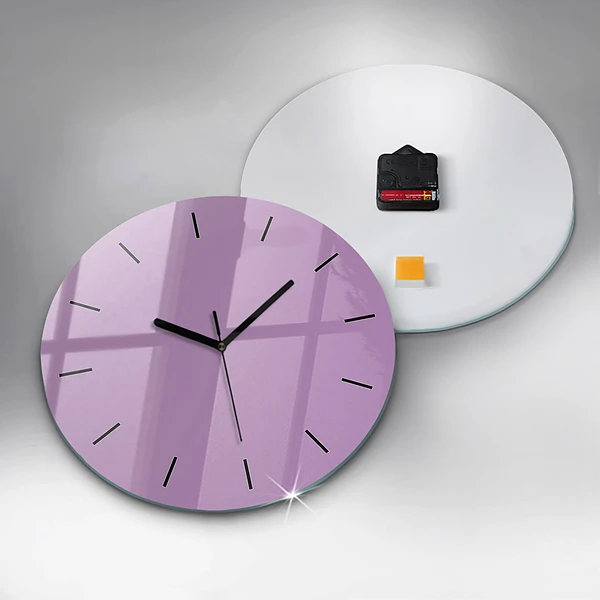 Wanduhr rund Farbe Flieder