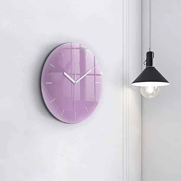 Wanduhr rund Farbe Flieder