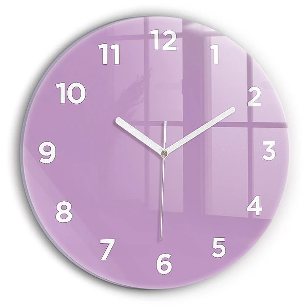 Wanduhr rund Farbe Flieder