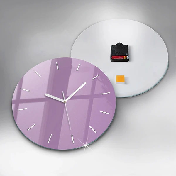 Wanduhr rund Farbe Flieder