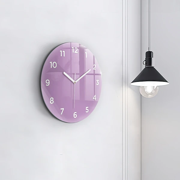 Wanduhr rund Farbe Flieder