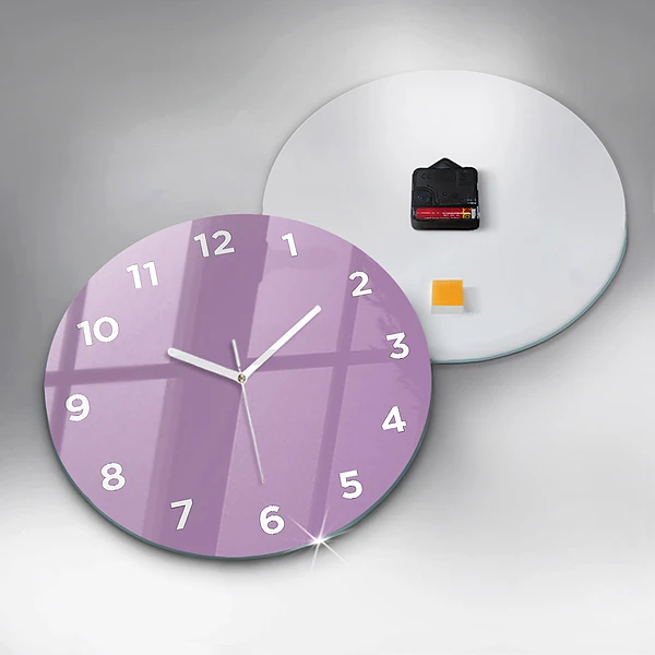 Wanduhr rund Farbe Flieder