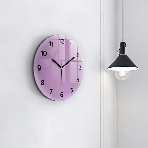 Wanduhr rund Farbe Flieder