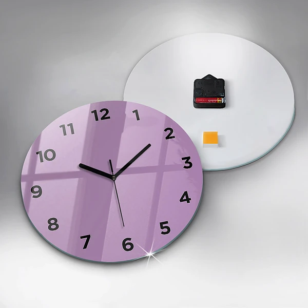 Wanduhr rund Farbe Flieder