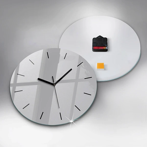 Wanduhr rund mit motiv Farbe hellgrau