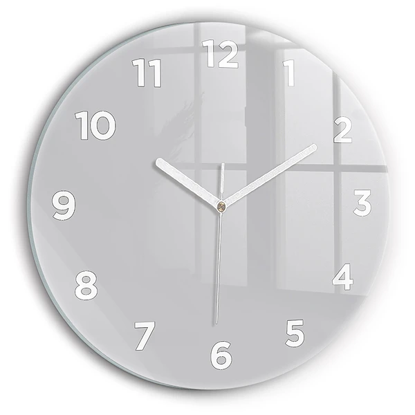 Wanduhr rund mit motiv Farbe hellgrau