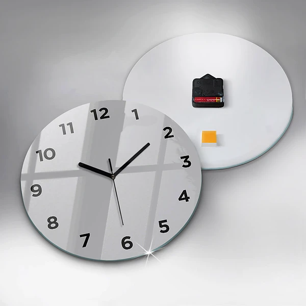 Wanduhr rund mit motiv Farbe hellgrau