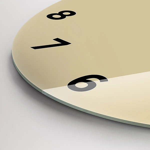 Wanduhr glas rund Farbe beige
