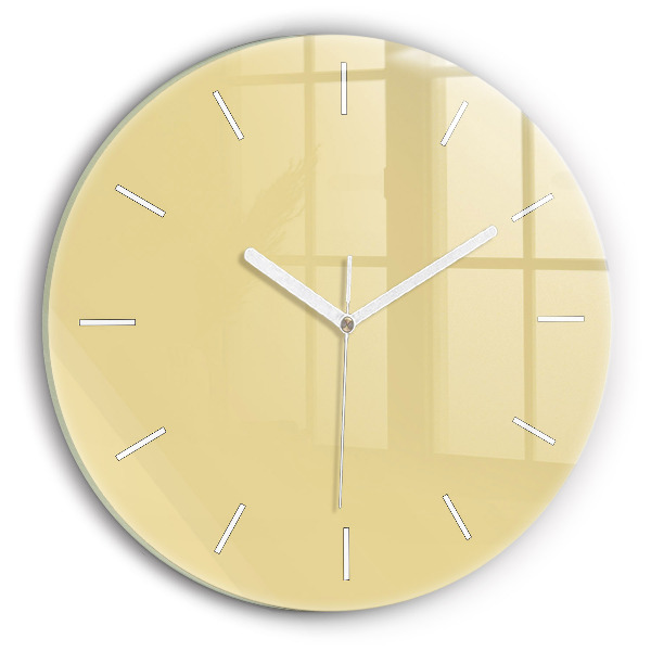 Wanduhr glas rund Farbe cremefarben