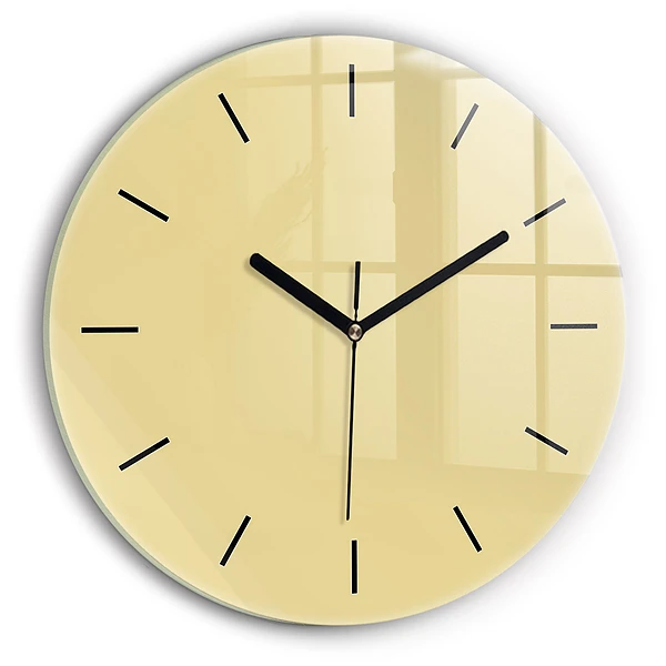 Wanduhr glas rund Farbe cremefarben