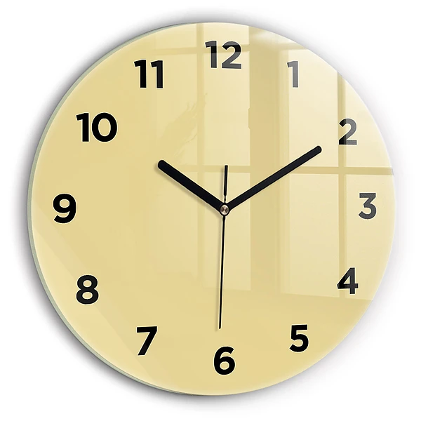 Wanduhr glas rund Farbe cremefarben