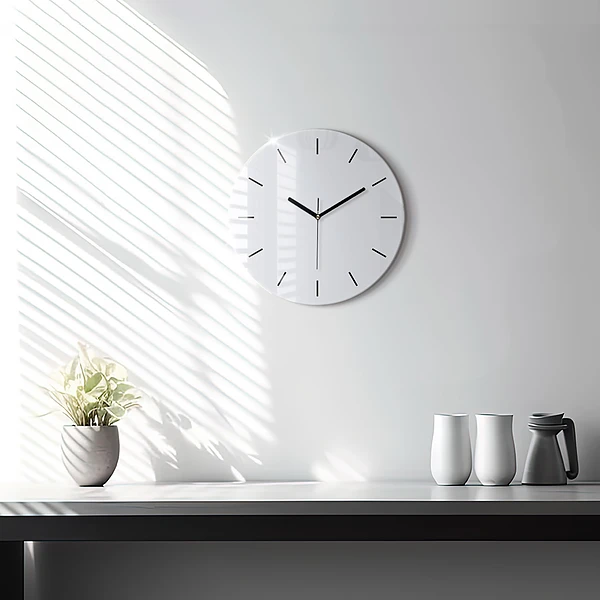 Wanduhr rund mit motiv Farbe dunkelweiß