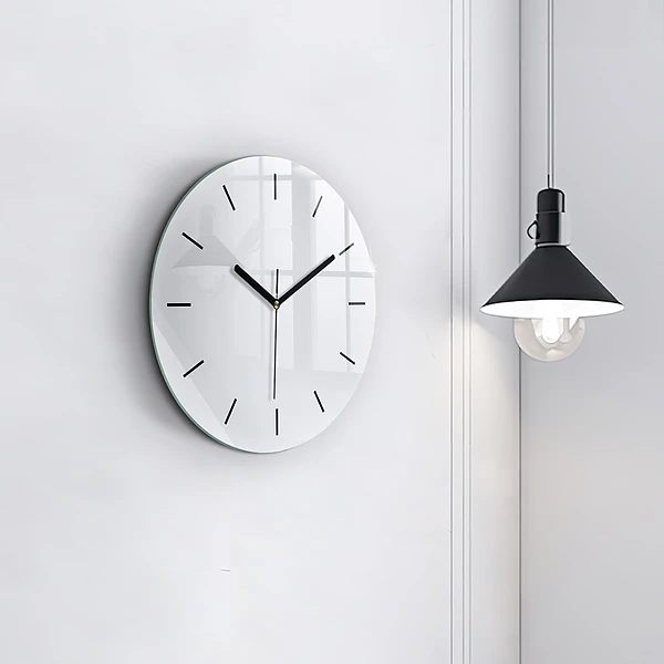 Wanduhr rund mit motiv Farbe dunkelweiß