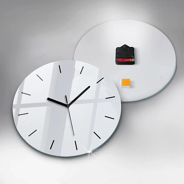 Wanduhr rund mit motiv Farbe dunkelweiß