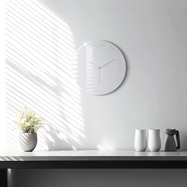 Wanduhr rund mit motiv Farbe dunkelweiß