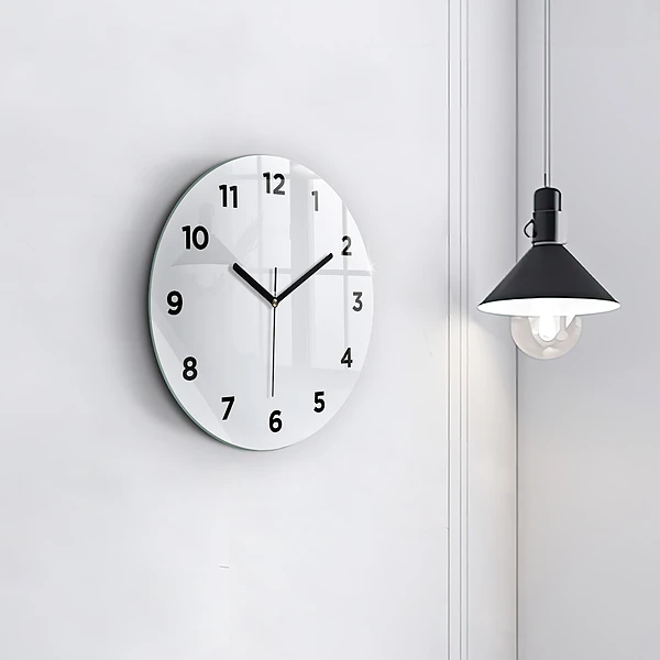 Wanduhr rund mit motiv Farbe dunkelweiß