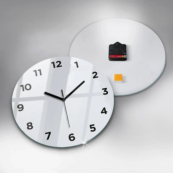 Wanduhr rund mit motiv Farbe dunkelweiß