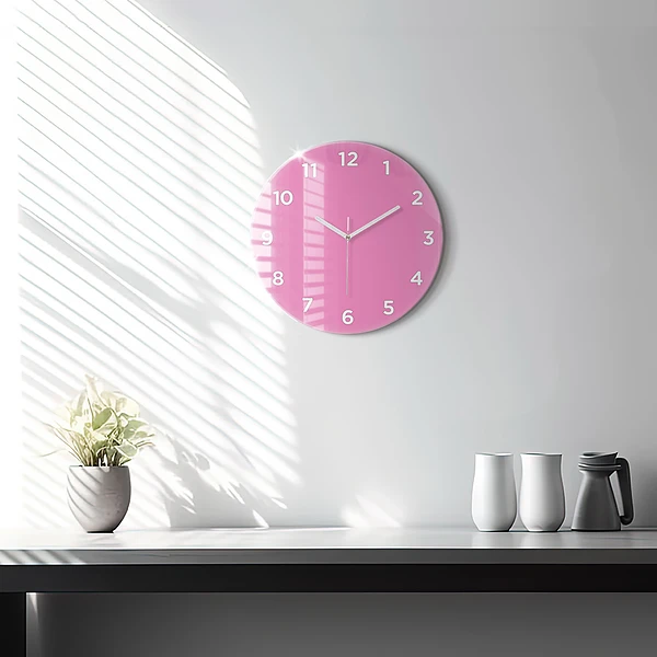 Wanduhr rund Farbe rosa