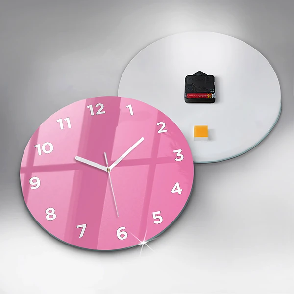 Wanduhr rund Farbe rosa