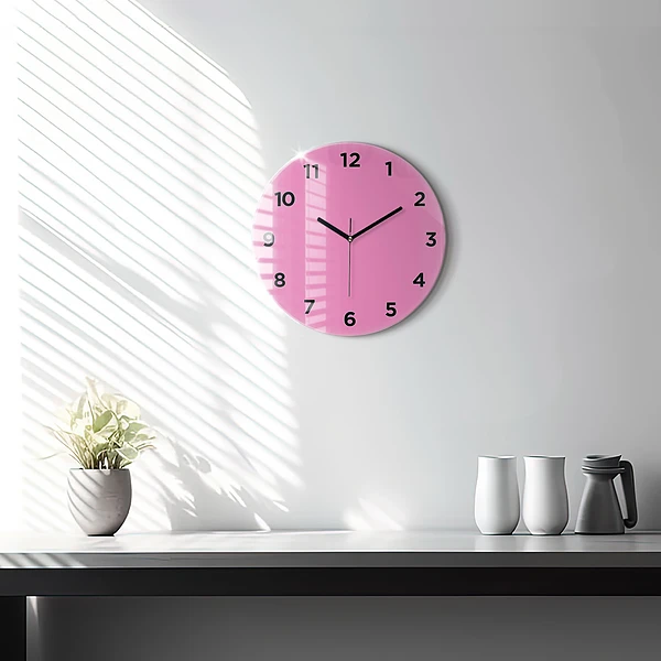 Wanduhr rund Farbe rosa