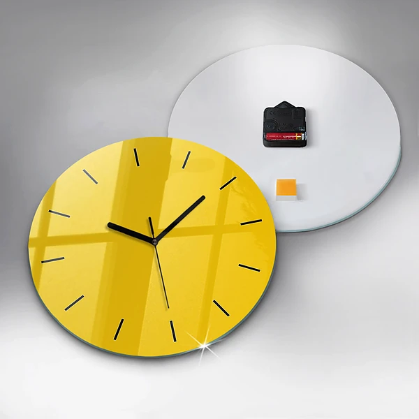 Wanduhr rund Farbe hellgelb