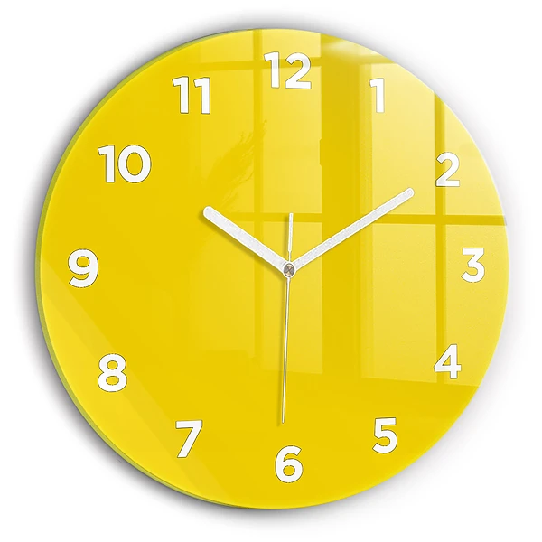 Wanduhr rund Farbe hellgelb