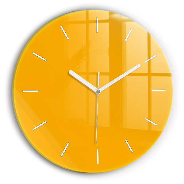 Wanduhr rund mit motiv Farbe goldgelb