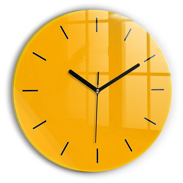 Wanduhr rund mit motiv Farbe goldgelb