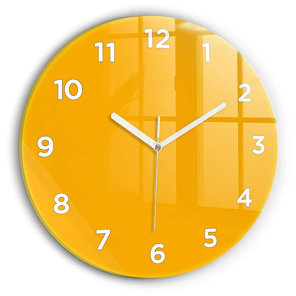 Wanduhr rund mit motiv Farbe goldgelb