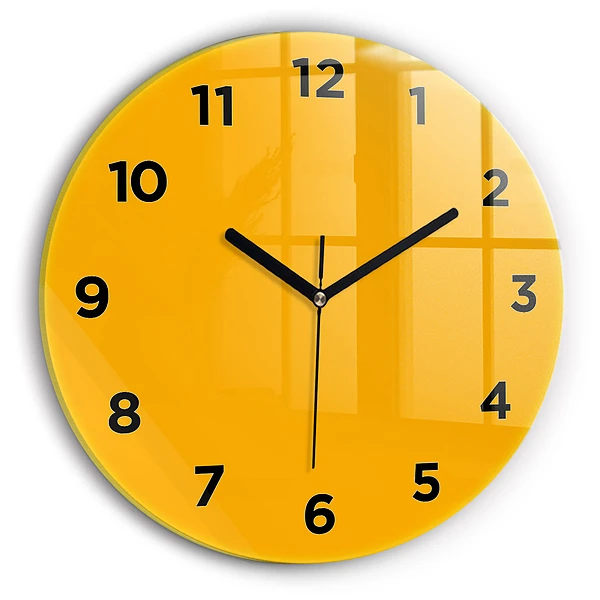 Wanduhr rund mit motiv Farbe goldgelb