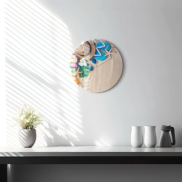 Wanduhr rund mit motiv Ferien-Accessoires