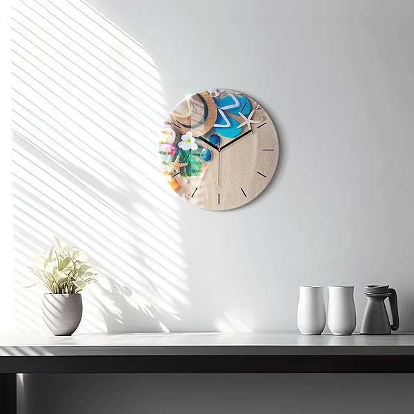 Wanduhr rund mit motiv Ferien-Accessoires