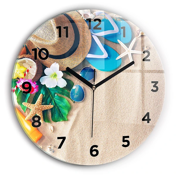 Wanduhr rund mit motiv Ferien-Accessoires