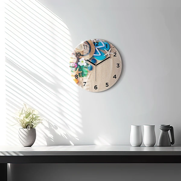 Wanduhr rund mit motiv Ferien-Accessoires