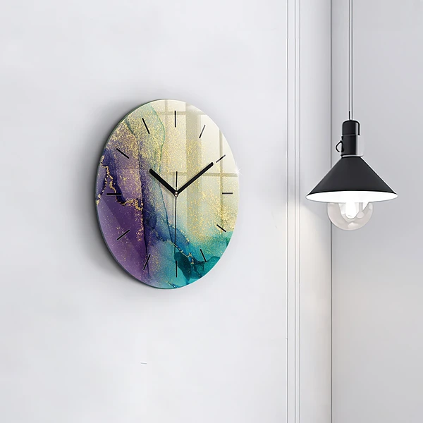 Wanduhr rund Farbige Abstraktion