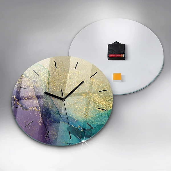 Wanduhr rund Farbige Abstraktion