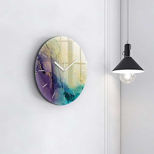 Wanduhr rund Farbige Abstraktion