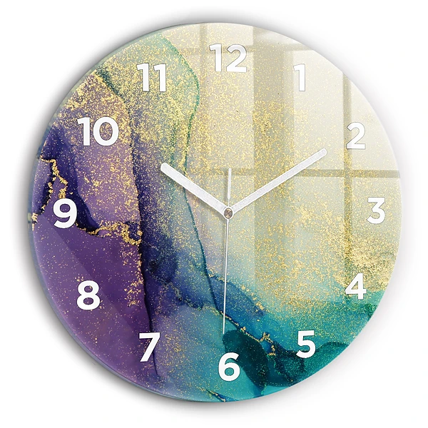 Wanduhr rund Farbige Abstraktion