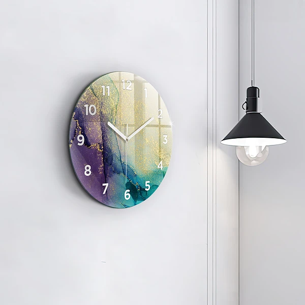 Wanduhr rund Farbige Abstraktion