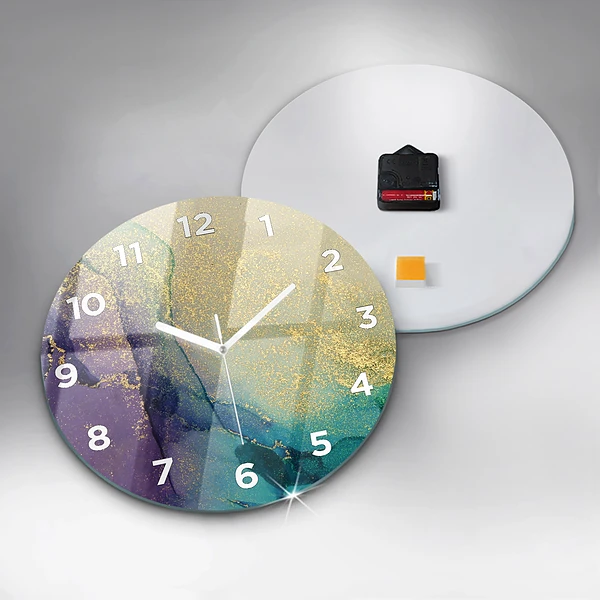 Wanduhr rund Farbige Abstraktion