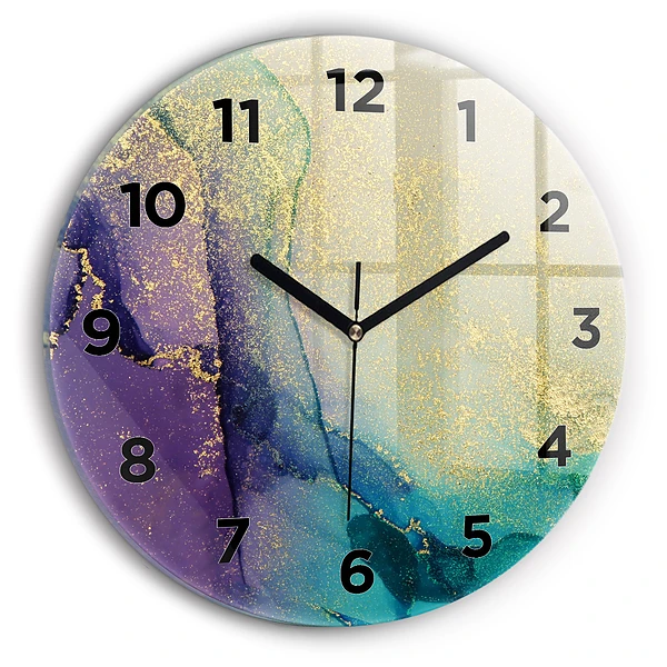 Wanduhr rund Farbige Abstraktion