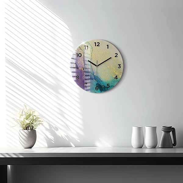 Wanduhr rund Farbige Abstraktion