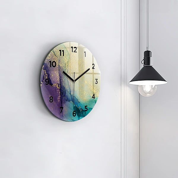 Wanduhr rund Farbige Abstraktion