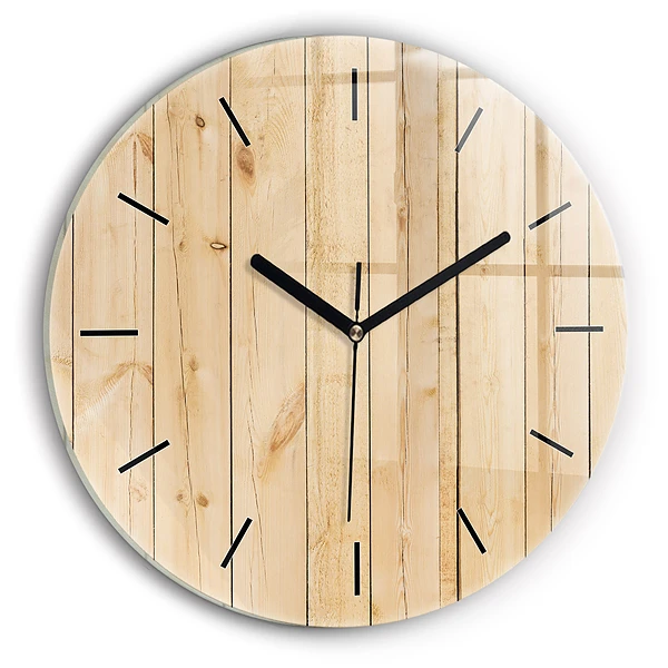 Wanduhr rund mit motiv Hölzerne Bretter